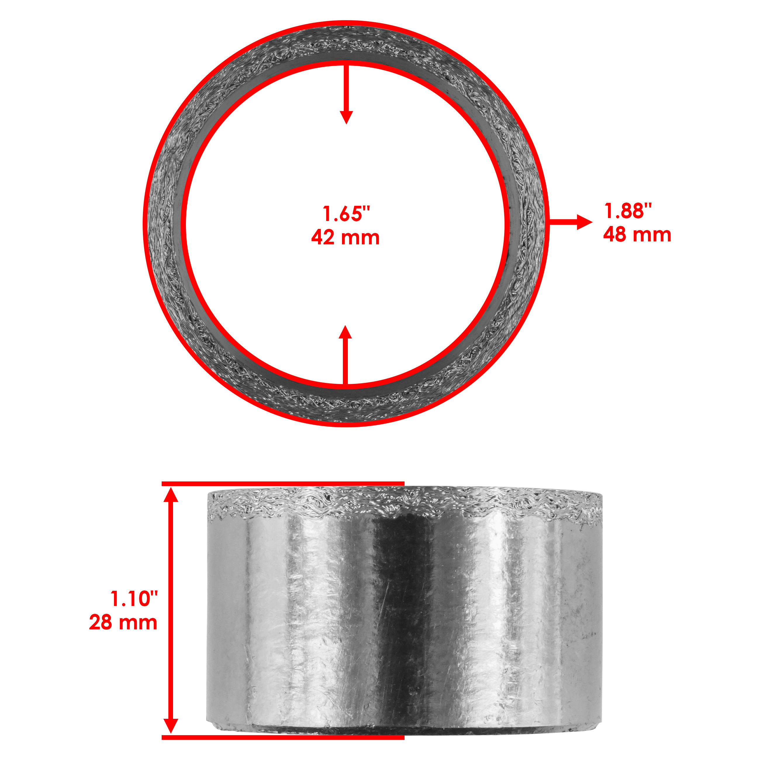 Muffler Gasket For Suzuki KingQuad 700 LT-A700X LTA 700 X 4X4 2005-2007 - Picture 2 of 7